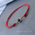 Shangjie OEM Garnet transfer beads red rope anklet braided anklet beach 2021 summer anklets